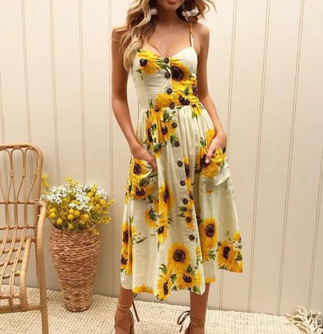 Floral Spaghetti Strap Dress
