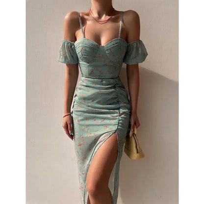 Irregular Spaghetti-Strap Dress for Women's Fashion