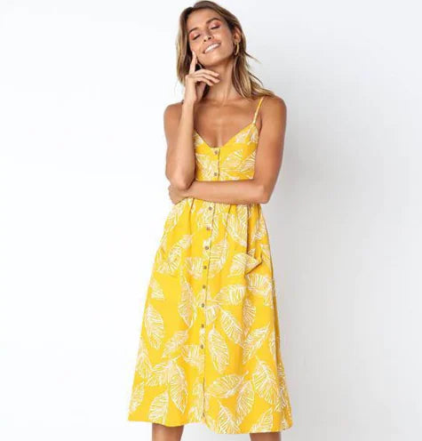 Floral Spaghetti Strap Dress