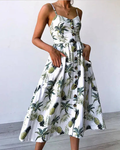 Floral Spaghetti Strap Dress