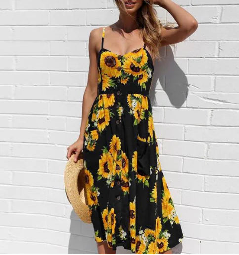 Floral Spaghetti Strap Dress