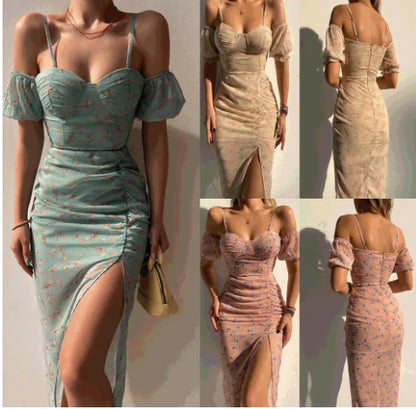 Irregular Spaghetti-Strap Dress for Women's Fashion