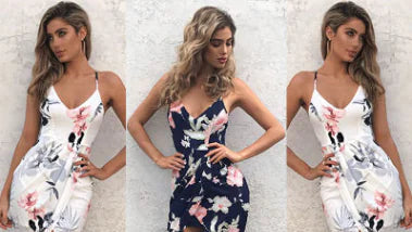 Floral Dress, Spaghetti Strap Women's Dress