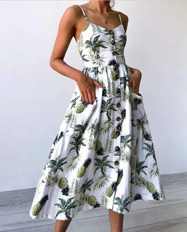 Floral Spaghetti Strap Dress